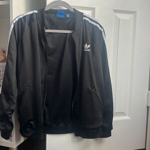 Adidas black bomber jacket size L